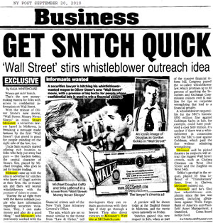 NY Post sept 9 2010 Get Snitch Quick - Stuart D Meissner Esq. Featured